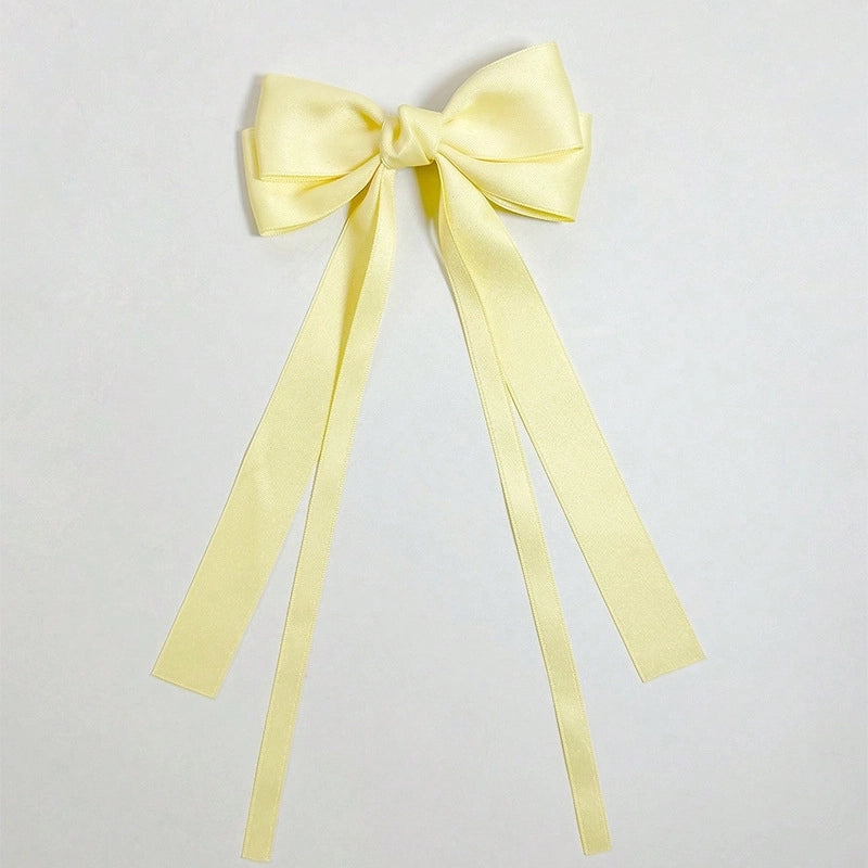 Sweet Girl Bow Ribbon Hairpin Japanese And Korean Style Simple High Sense Back Head Hairpin Internet Celebrity Hair Accessories