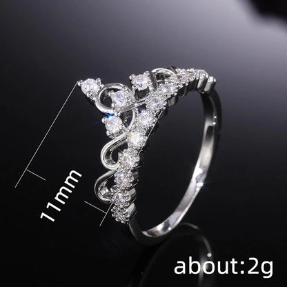 Creative Fashion Copper Micro-encrusted Zircon Women's Crown Ring