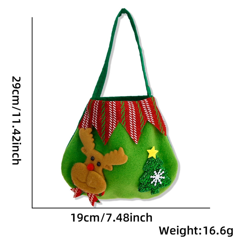 Christmas Children's Gift Elk Snowman Flannel Handbag Christmas Eve Candy Apple Gift Bag Christmas Supplies