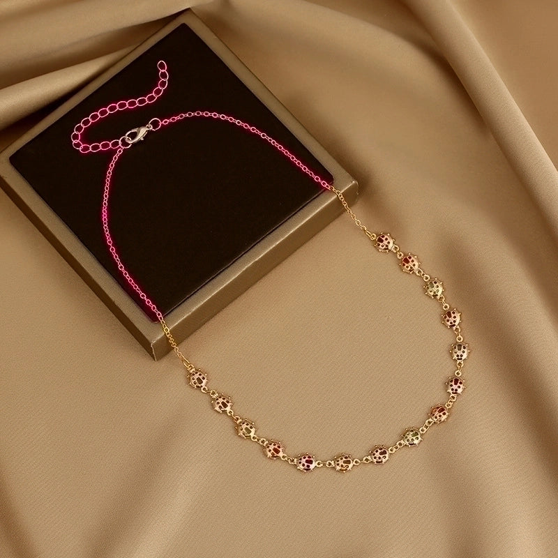 2 Pieces Fashion Devil\'s Eye Butterfly Beaded Copper Gold Plated Necklace In Bulk