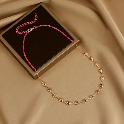 2 Pieces Fashion Devil\'s Eye Butterfly Beaded Copper Gold Plated Necklace In Bulk