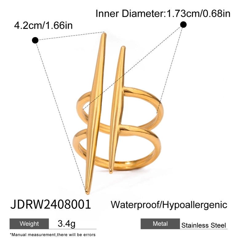 Minimalist Geometric 304 Stainless Steel 18K Gold Plated Rings