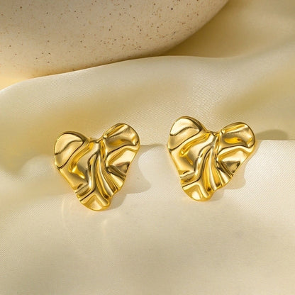 1 Pair Basic Modern Style Classic Style C Shape Irregular Heart Shape Irregular Plating 304 Stainless Steel Ear Studs