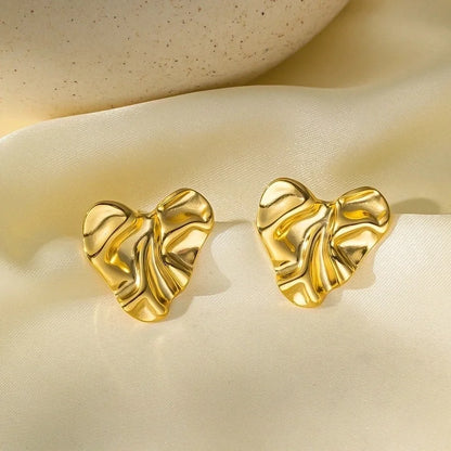 1 Pair Basic Modern Style Classic Style C Shape Irregular Heart Shape Irregular Plating 304 Stainless Steel Ear Studs