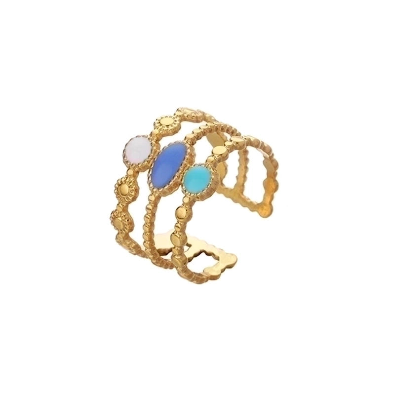 Fashion Geometric 304 Stainless Steel 18K Gold Plated Plating Open Ring