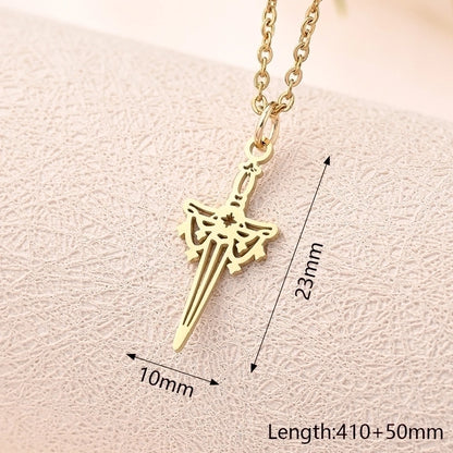 Casual Modern Style Minimalist Angel Ghost Skull 304 Stainless Steel Gold Plated Polishing Plating Pendant Necklace
