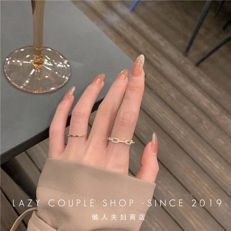 Minimalist Butterfly Copper Butterfly Inlay Zircon Open Ring