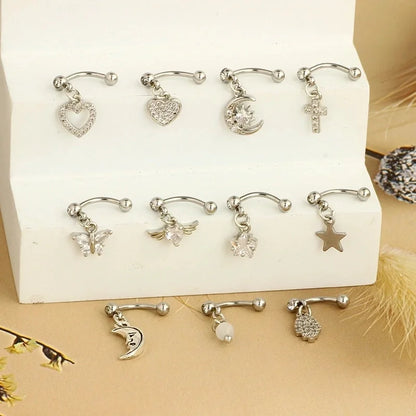 1 Piece Ear Cartilage Rings & Studs Minimalist Classic Style Water Droplets 304 Stainless Steel Eyebrow Studs Ear Cartilage Rings & Studs