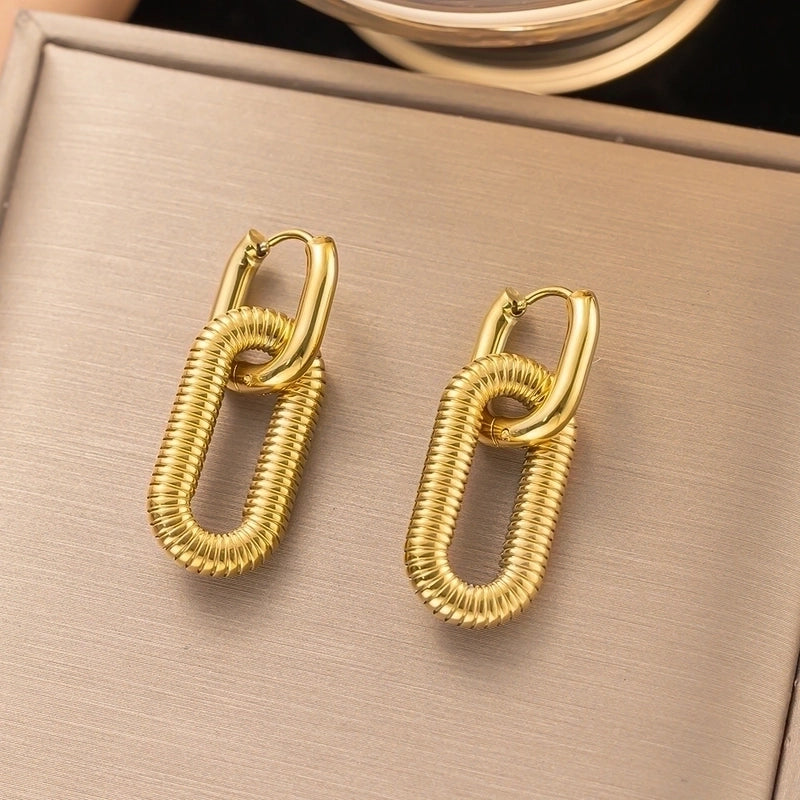 1 Pair Sweet Minimalist Heart Shape Bow Knot Shell Plating Titanium Steel Drop Earrings
