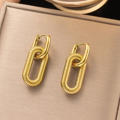 1 Pair Sweet Minimalist Heart Shape Bow Knot Shell Plating Titanium Steel Drop Earrings