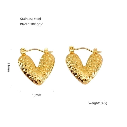 1 Pair Elegant Solid Color Plating Stainless Steel Titanium Steel 18K Gold Plated Earrings