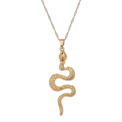 Copper Hip-Hop Retro Polishing Solid Color Snake Necklace