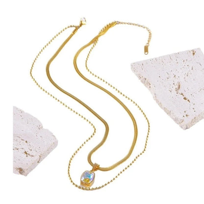 Shiny IG Style Geometric Butterfly 304 Stainless Steel Zircon Inlay Stainless Steel Necklaces