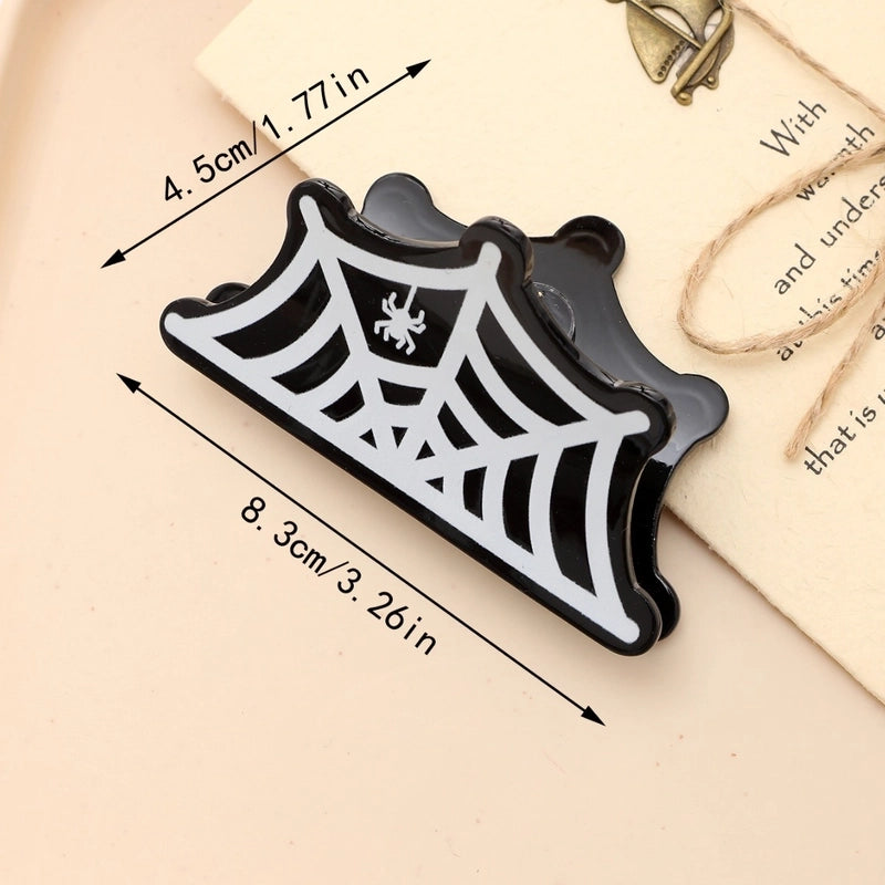 Halloween Cute Funny Women's Pumpkin Spider Web Acetic Acid Sheets Stoving Varnish Hair Claws