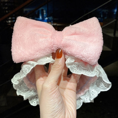 Cat Ears Hair Band Hair Band Korean Plush Internet Celebrity Rabbit Ear Hair Accessories Bow Face Wash Hair Band