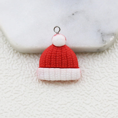 DIY Jewelry Accessories Resin Christmas Series Pendant Christmas Snowflake Hat Bear Key Chain Pendant Pendant