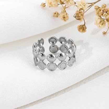 304 Stainless Steel Minimalist Classic Style Asymmetrical Geometric Solid Color Rings