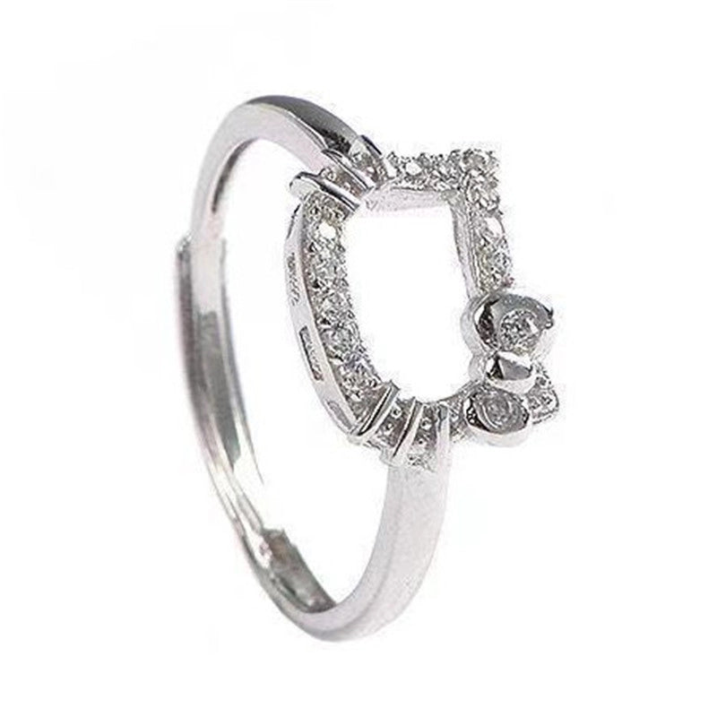 Fairy Style Modern Style Minimalist Moon Heart Shape Butterfly Alloy Copper Gold Plated Silver Plated Artificial Gemstones Artificial Diamond Open Ring In Bulk