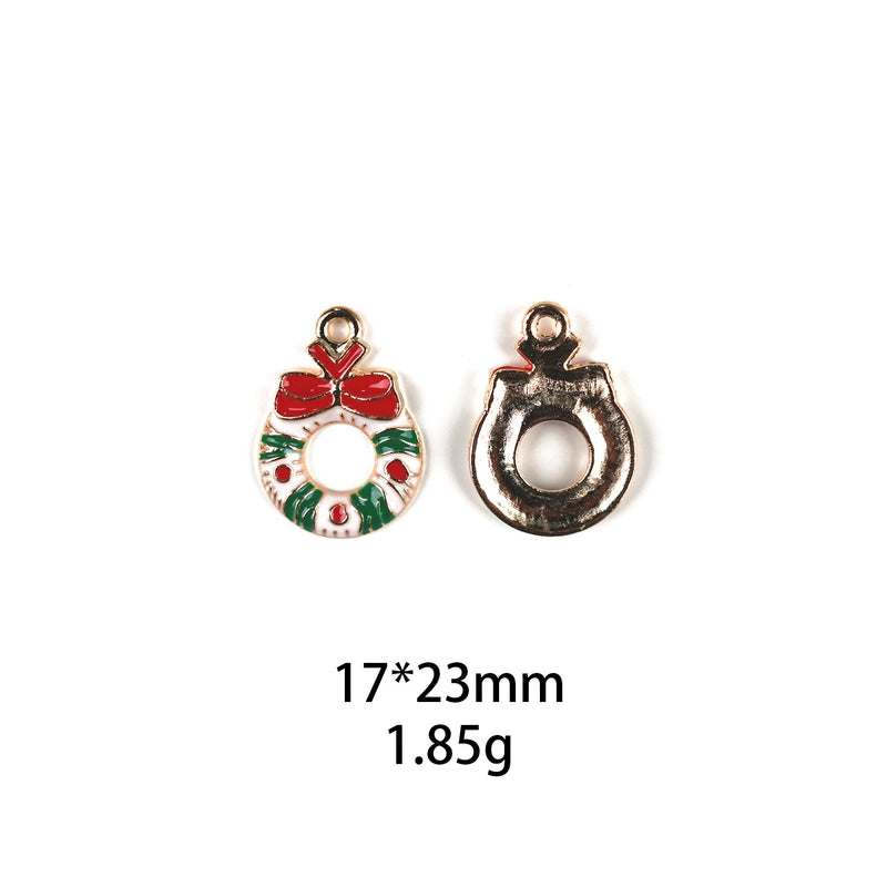 10 PCS/Package Zinc Alloy Christmas Tree Santa Claus Christmas Socks Pendant Jewelry Accessories