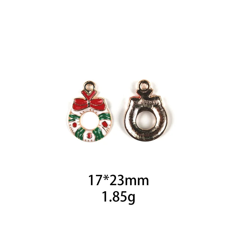 10 PCS/Package Zinc Alloy Christmas Tree Santa Claus Christmas Socks Pendant Jewelry Accessories