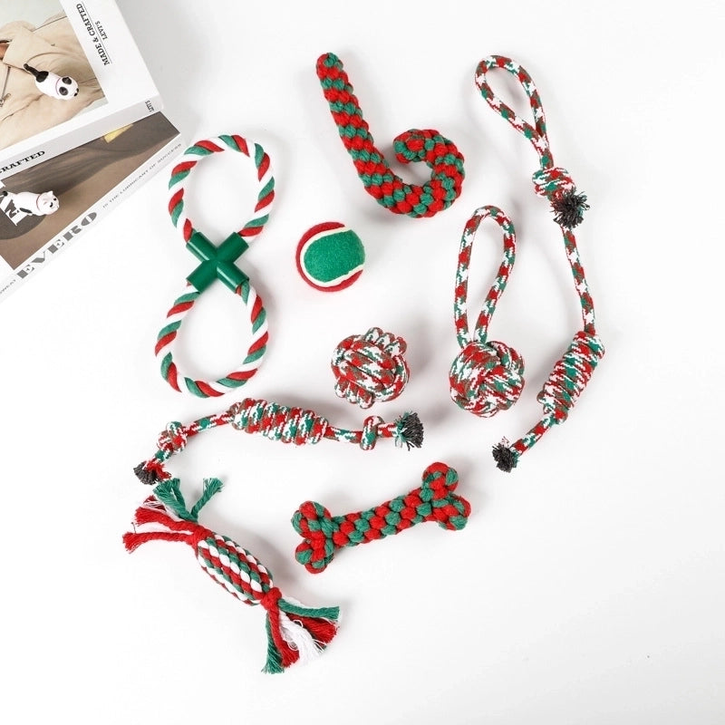 Cute Cotton Rope Christmas Infinite Twist Pet Toys