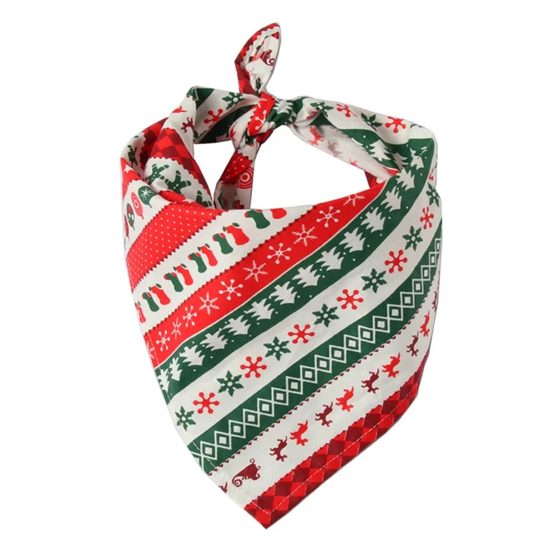 Cartoon Style Cotton Christmas Graffiti Pet Scarf 1 Piece