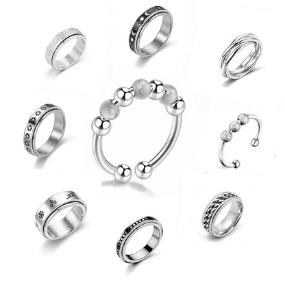 New Fashion Anti-anxiety Rotating Titanium Steel Decompression Couple Ring