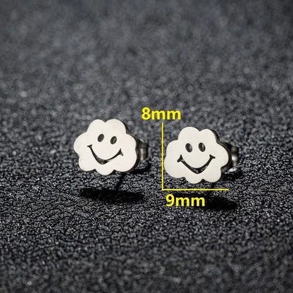 1 Pair French Style Modern Style Sweet Clouds Dolphin Skates Polishing Plating 304 Stainless Steel 18K Gold Plated Ear Studs