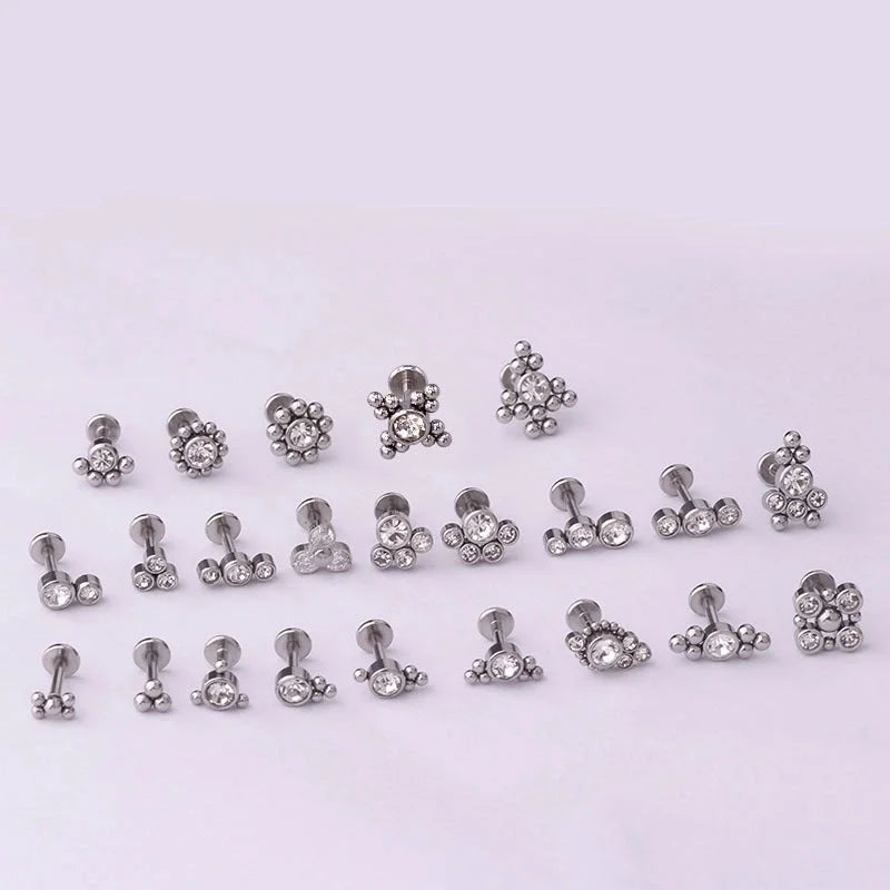 Ear Cartilage Rings & Studs Fashion Geometric 316L Stainless Steel Plating