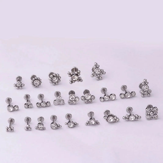 Ear Cartilage Rings & Studs Fashion Geometric 316L Stainless Steel Plating
