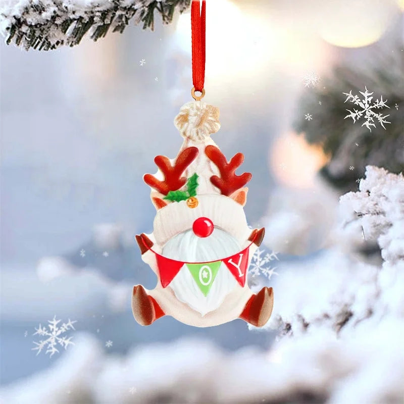 2022 New Christmas Resin Pendant Christmas Tree Decorations Small Charm Resin Elk Christmas Ornaments