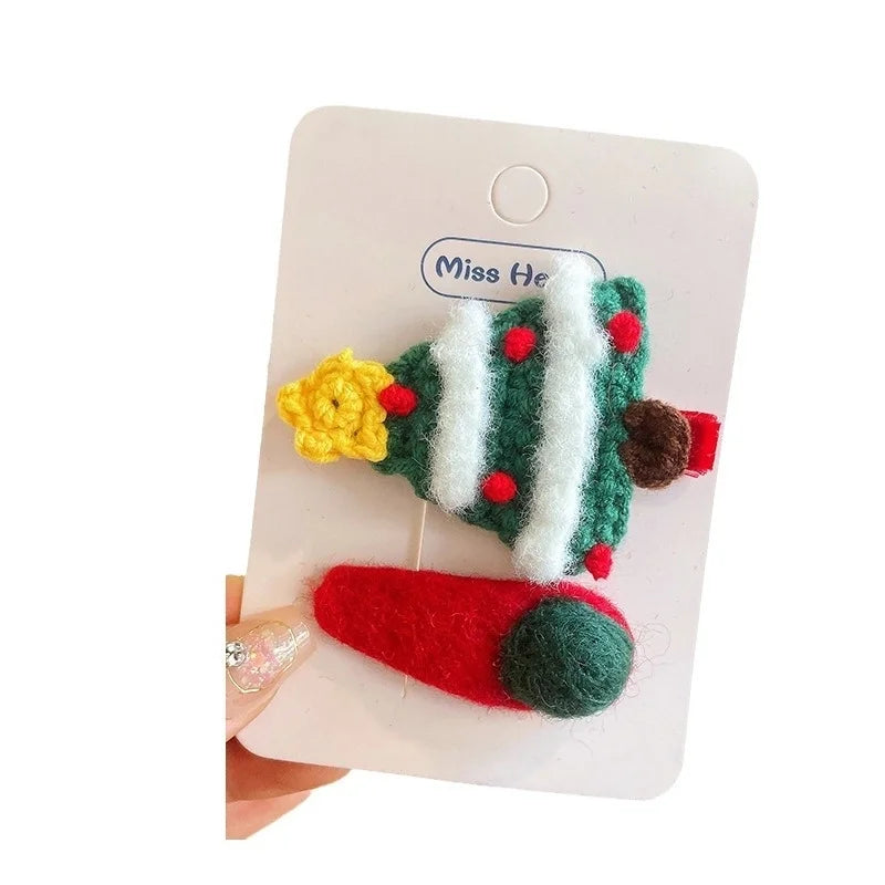 Christmas Cute Kid'S Christmas Tree Santa Claus Alloy Hair Clip Hair Band Hair Tie