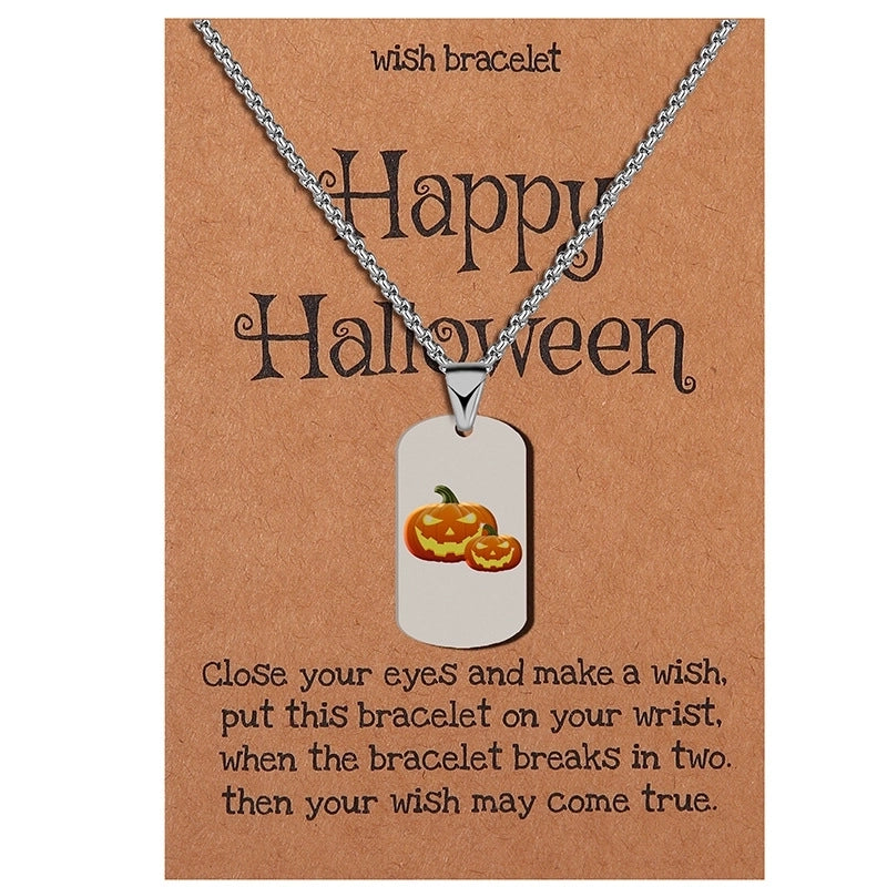 Minimalist Classic Style Halloween Pattern 304 Stainless Steel Pendant Necklace