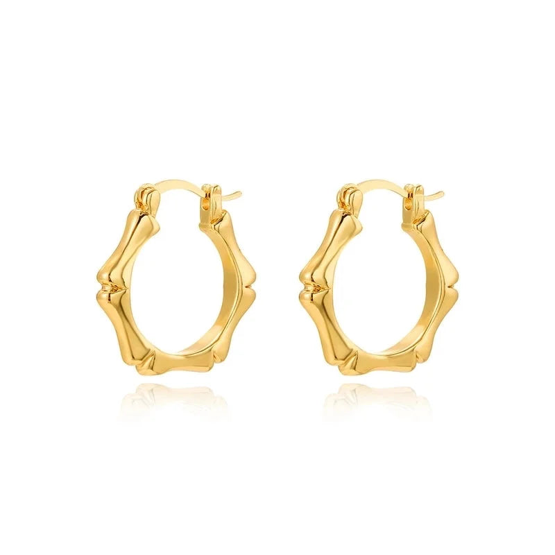1 Pair Retro Lady U Shape Heart Shape Twist Plating Copper 18k Gold Plated Earrings