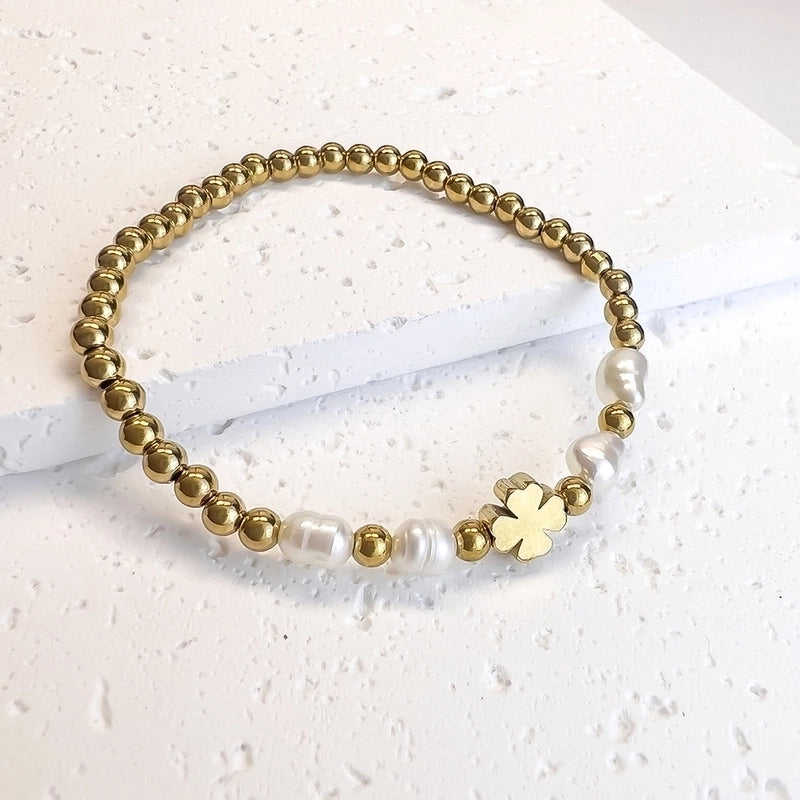 Sweet Star Heart Shape Butterfly Stainless Steel Beaded Plating Bracelets