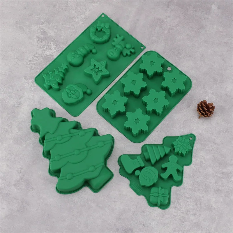 In Stock 6 Even Christmas Silicone Cake Mold DIY Household Kitchen Food Grade Baking Tools Manufacturers