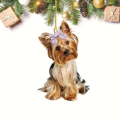 New Dog Acrylic Decorative Pendant Perfect Car Pendant Keychain Accessories Christmas Tree Decoration