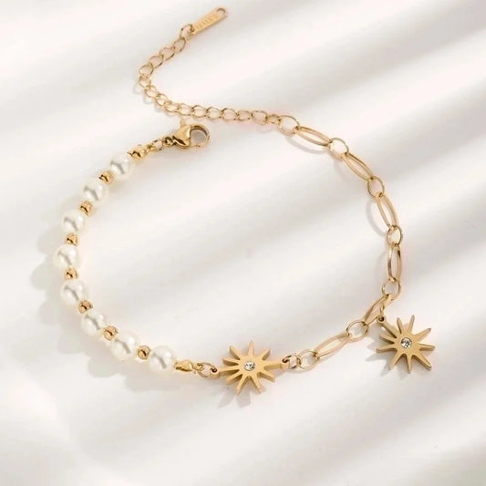 Elegant Streetwear Star 304 Stainless Steel 18K Gold Plated Bracelets In Bulk