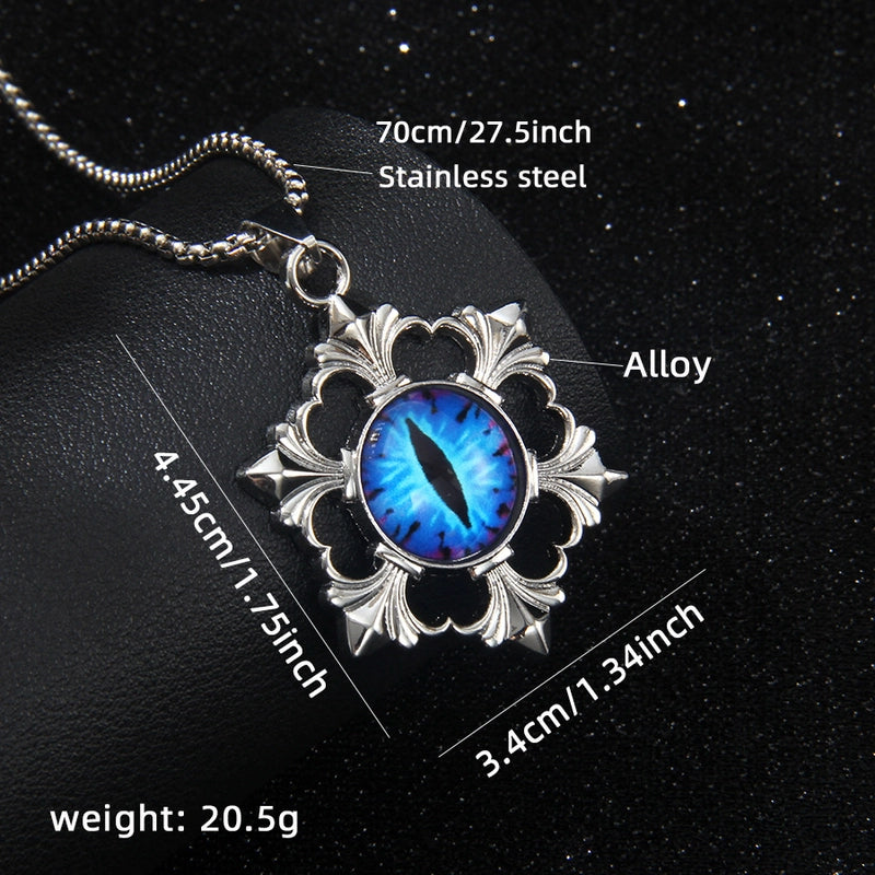 Hip-Hop Devil's Eye Snowflake 201 Stainless Steel Alloy Men's Pendant Necklace