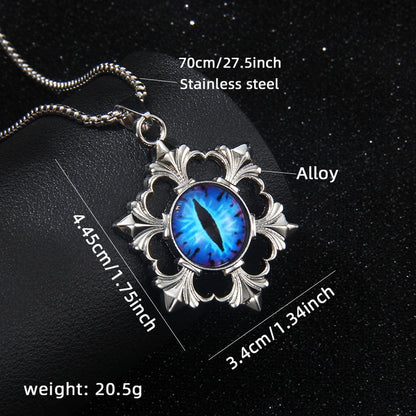 Hip-Hop Devil's Eye Snowflake 201 Stainless Steel Alloy Men's Pendant Necklace