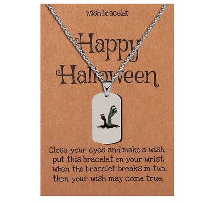 Minimalist Classic Style Halloween Pattern 304 Stainless Steel Pendant Necklace