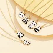 Cartoon Style Cute Panda K Gold Plated 201 Stainless Steel Zinc Alloy Pendant Necklace