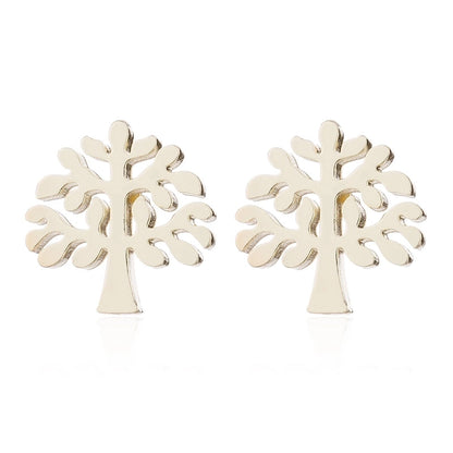 1 Pair Japanese Style Minimalist Tree Polishing Plating 304 Stainless Steel 18K Gold Plated Ear Studs