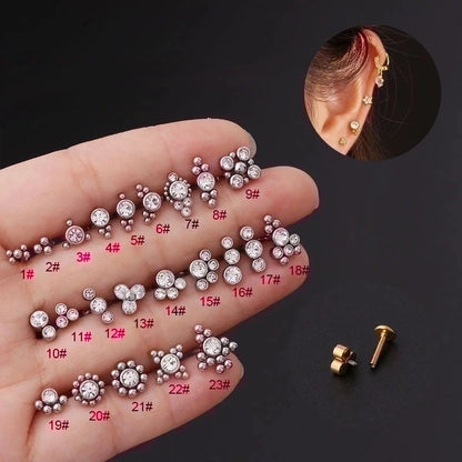 Ear Cartilage Rings & Studs Fashion Geometric 316L Stainless Steel Plating
