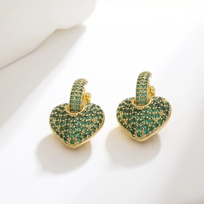 1 Pair Minimalist Heart Shape Copper Earrings