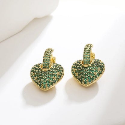 1 Pair Minimalist Heart Shape Copper Earrings