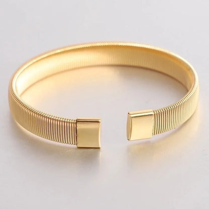 Minimalist Solid Color Titanium Steel Plating Cuff Bracelets