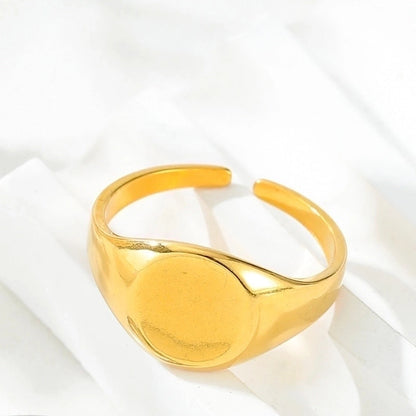 Y2K Exaggerated Geometric Round Dots 304 Stainless Steel 18K Gold Plated Plating Open Rings