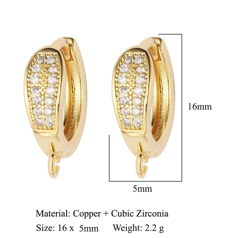 1 Pair Minimalist Solid Color Inlay Copper Zircon Earrings