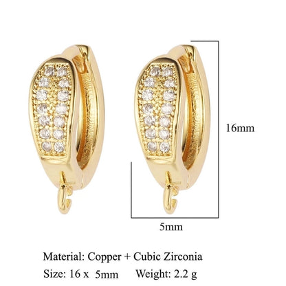 1 Pair Minimalist Solid Color Inlay Copper Zircon Earrings
